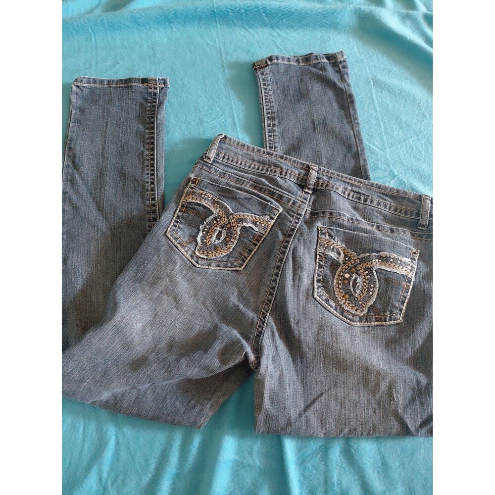 ROZ &ALI WOMENS JEANS SIZE 8 WITH POCKET DESIGN BOOTCUT W30"×L28"  (SKU408)